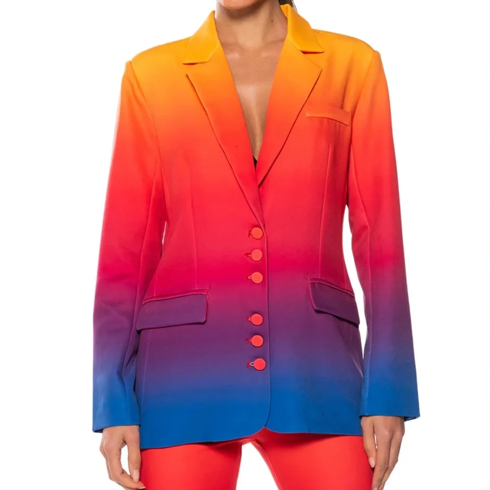 Akira Ombre Sunset Suit Jacket With Pants - Picture 2 of 9